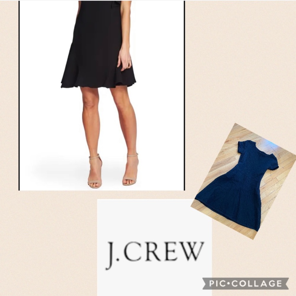 Classic J.Crew Black  cotton dress with flowery pattern
